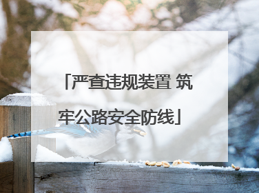 严查违规装置 筑牢公路安全防线