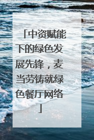 中资赋能下的绿色发展先锋，麦当劳铸就绿色餐厅网络