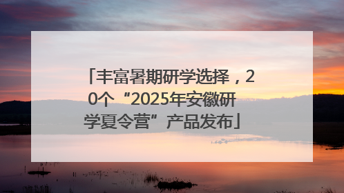 丰富暑期研学选择，20个“2025年安徽研学夏令营”产品发布