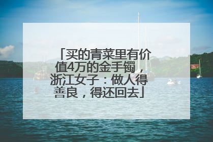 买的青菜里有价值4万的金手镯，浙江女子：做人得善良，得还回去