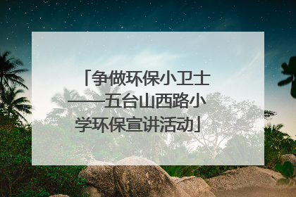 争做环保小卫士——五台山西路小学环保宣讲活动
