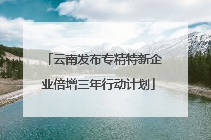 云南发布专精特新企业倍增三年行动计划