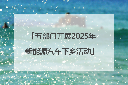 五部门开展2025年新能源汽车下乡活动