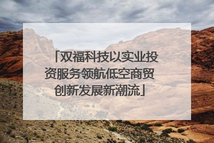 双福科技以实业投资服务领航低空商贸创新发展新潮流