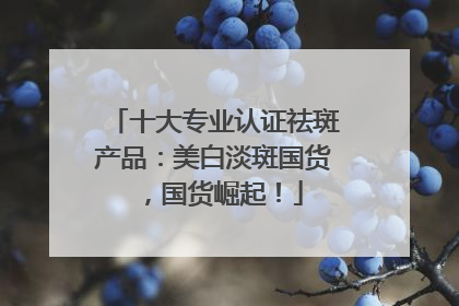 十大专业认证祛斑产品：美白淡斑国货，国货崛起！