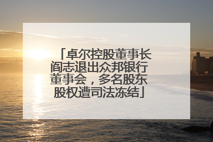 卓尔控股董事长阎志退出众邦银行董事会，多名股东股权遭司法冻结