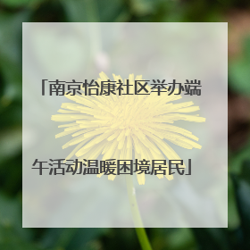 南京怡康社区举办端午活动温暖困境居民