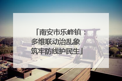 南安市乐峰镇：多维联动治乱象 筑牢防线护民生