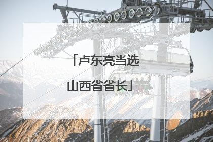 卢东亮当选山西省省长