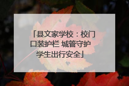 县文家学校：校门口装护栏 城管守护学生出行安全