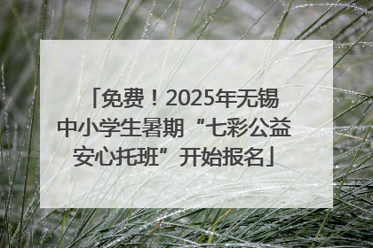 免费！2025年无锡中小学生暑期“七彩公益安心托班”开始报名