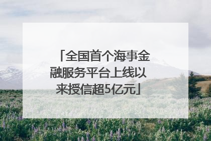 全国首个海事金融服务平台上线以来授信超5亿元