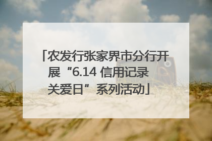 农发行张家界市分行开展“6.14 信用记录关爱日”系列活动