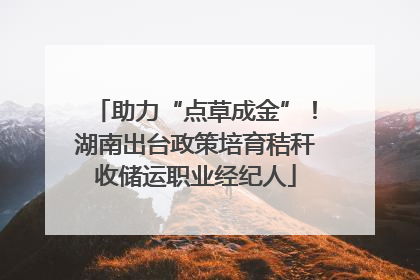 助力“点草成金”！湖南出台政策培育秸秆收储运职业经纪人
