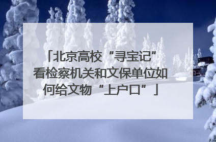 北京高校“寻宝记” 看检察机关和文保单位如何给文物“上户口”