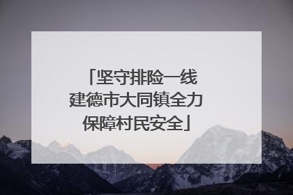 坚守排险一线 建德市大同镇全力保障村民安全