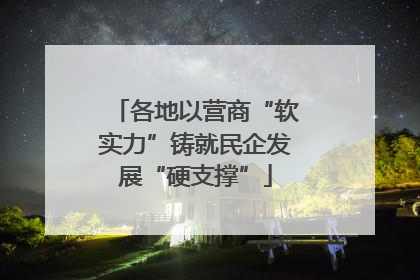 各地以营商“软实力”铸就民企发展“硬支撑”