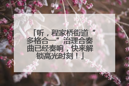 听，程家桥街道“多格合一”治理合奏曲已经奏响，快来解锁高光时刻！