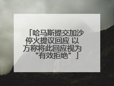 哈马斯提交加沙停火提议回应 以方称将此回应视为“有效拒绝”