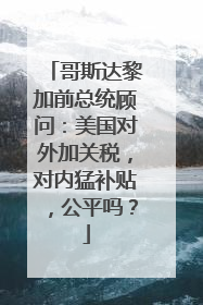 哥斯达黎加前总统顾问：美国对外加关税，对内猛补贴，公平吗？