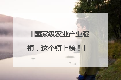 国家级农业产业强镇，这个镇上榜！
