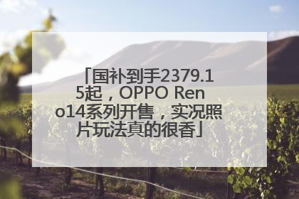 国补到手2379.15起，OPPO Reno14系列开售，实况照片玩法真的很香