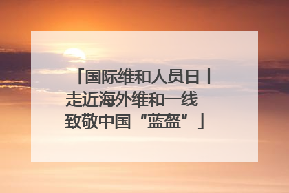 国际维和人员日丨走近海外维和一线 致敬中国“蓝盔”