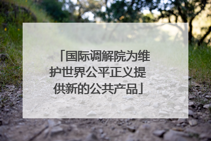 国际调解院为维护世界公平正义提供新的公共产品