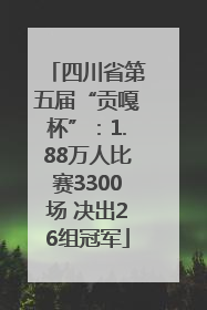 四川省第五届“贡嘎杯”：1.88万人比赛3300场 决出26组冠军