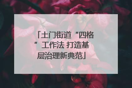 土门街道“四格”工作法 打造基层治理新典范