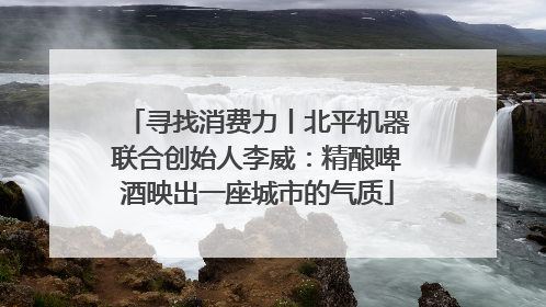 寻找消费力丨北平机器联合创始人李威：精酿啤酒映出一座城市的气质
