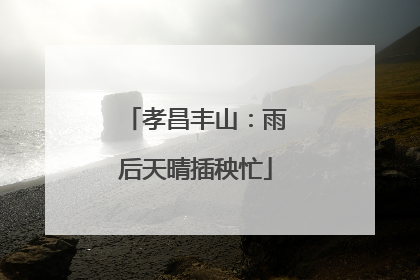 孝昌丰山：雨后天晴插秧忙