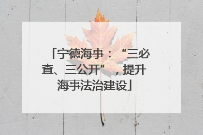 宁德海事：“三必查、三公开”，提升海事法治建设