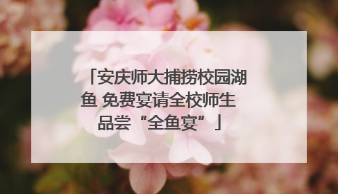 安庆师大捕捞校园湖鱼 免费宴请全校师生品尝“全鱼宴”