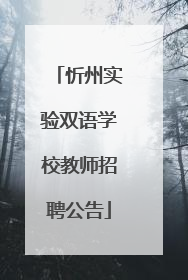 忻州实验双语学校教师招聘公告