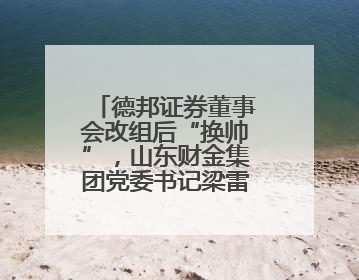 德邦证券董事会改组后“换帅”，山东财金集团党委书记梁雷出任董事长