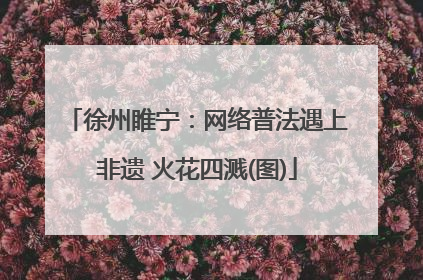 徐州睢宁：网络普法遇上非遗 火花四溅(图)