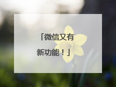 微信又有新功能！
