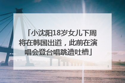 小沈阳18岁女儿下周将在韩国出道，此前在演唱会登台唱跳遭吐槽