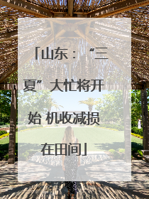 山东：“三夏”大忙将开始 机收减损在田间
