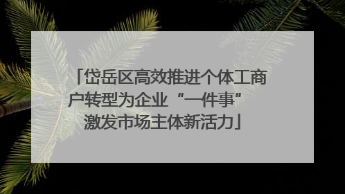 岱岳区高效推进个体工商户转型为企业“一件事” 激发市场主体新活力