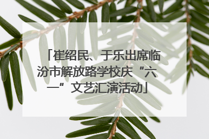 崔绍民、于乐出席临汾市解放路学校庆“六一”文艺汇演活动