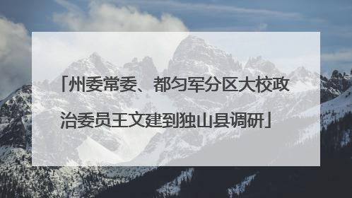 州委常委、都匀军分区大校政治委员王文建到独山县调研