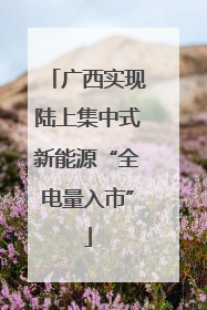 广西实现陆上集中式新能源“全电量入市”