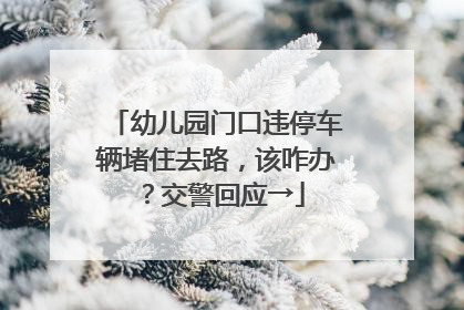幼儿园门口违停车辆堵住去路，该咋办？交警回应→