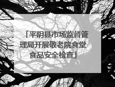 平阴县市场监督管理局开展敬老院食堂食品安全检查