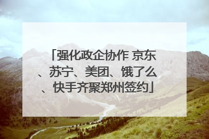 强化政企协作 京东、苏宁、美团、饿了么、快手齐聚郑州签约