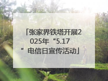 张家界铁塔开展2025年“5.17”电信日宣传活动