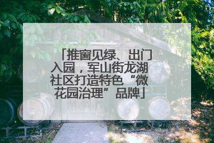 推窗见绿、出门入园，军山街龙湖社区打造特色“微花园治理”品牌