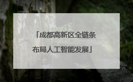 成都高新区全链条布局人工智能发展